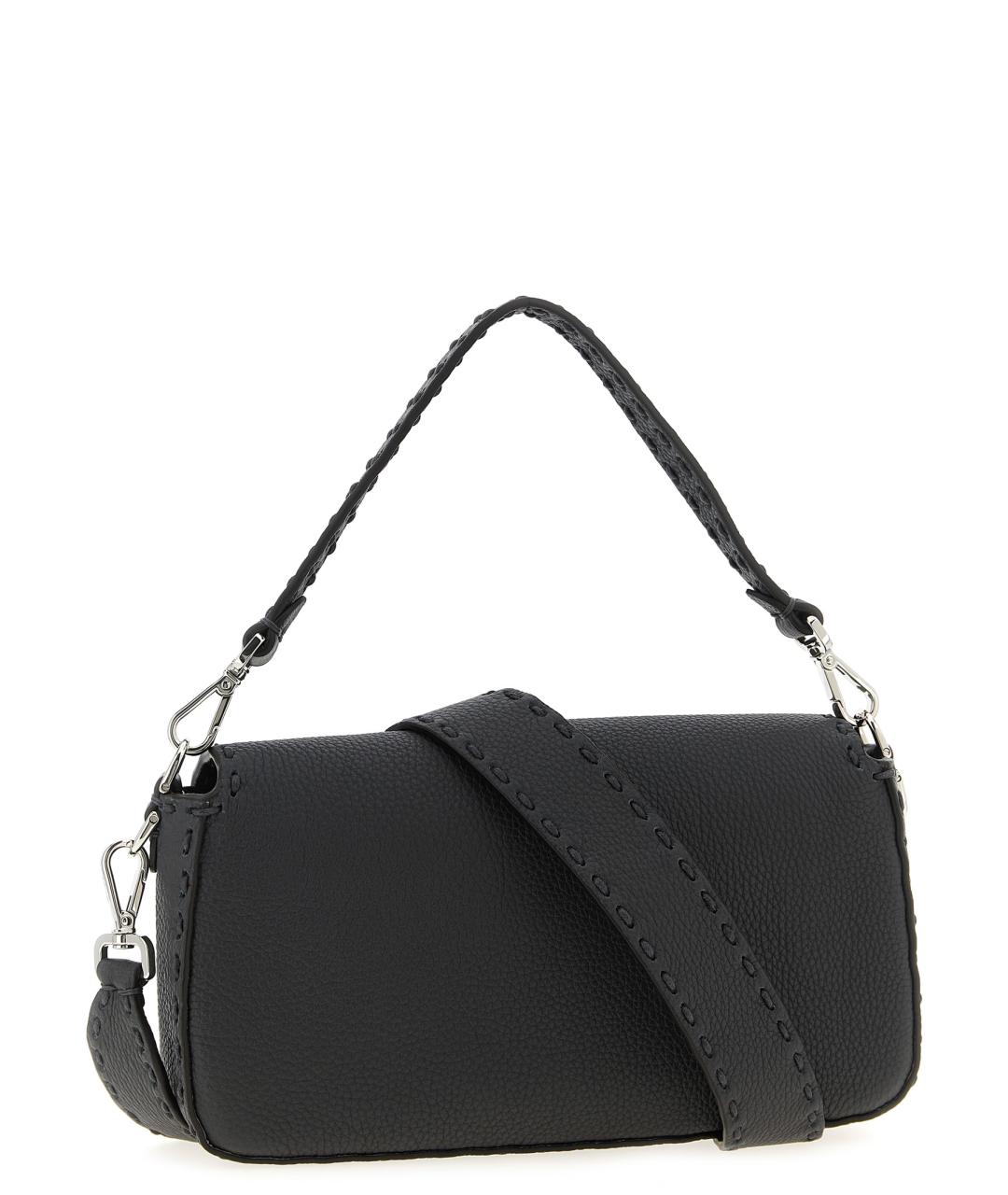 FENDI Черная кожаная сумка на плечо, фото 2