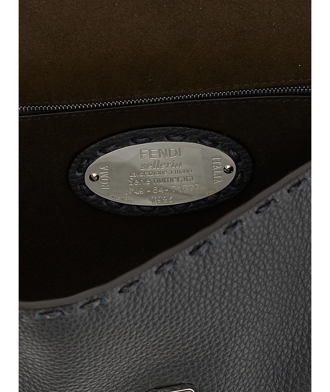 FENDI Черная кожаная сумка на плечо, фото 4