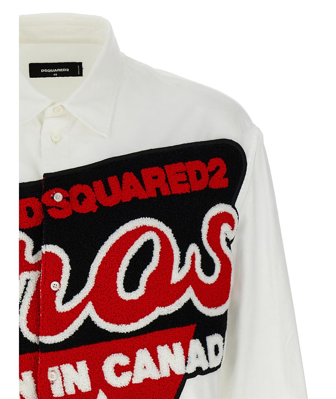 DSQUARED2 Белая хлопковая кэжуал рубашка, фото 3