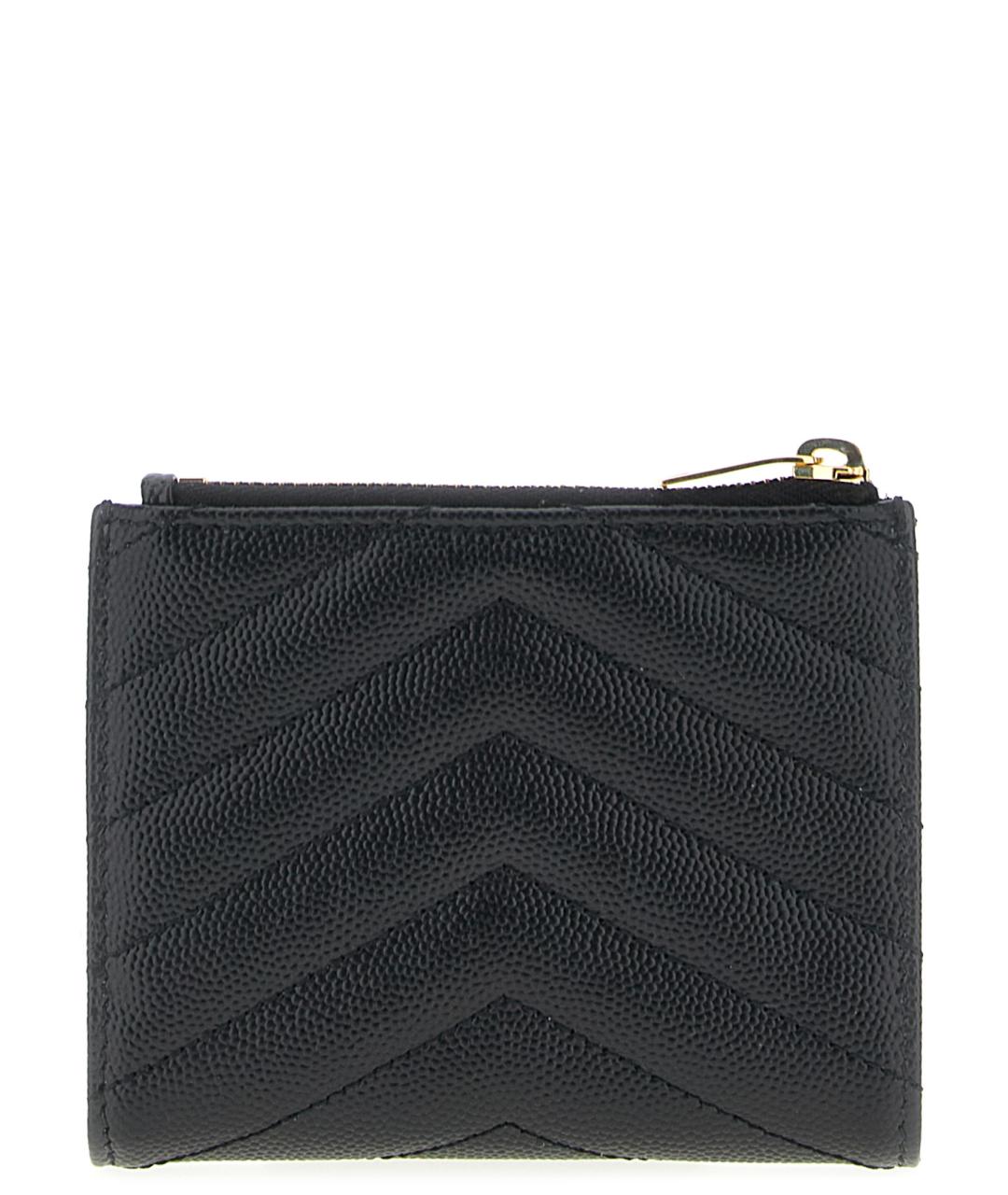 SAINT LAURENT Черный кожаный кошелек, фото 2