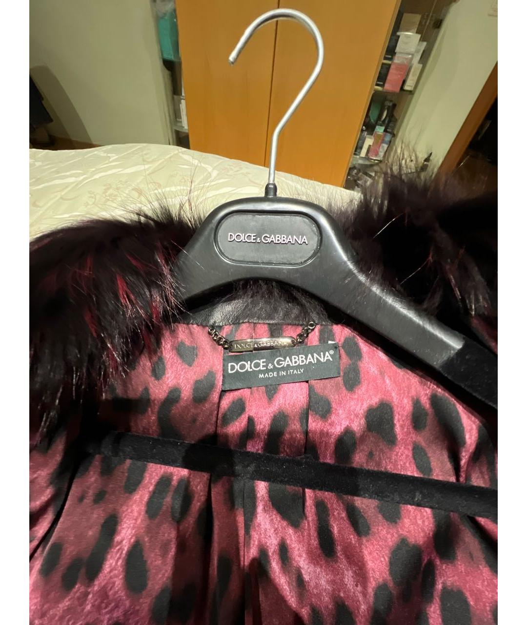 DOLCE&GABBANA Бордовая меховая шуба, фото 5