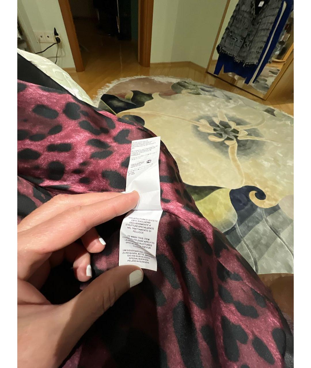 DOLCE&GABBANA Бордовая меховая шуба, фото 7