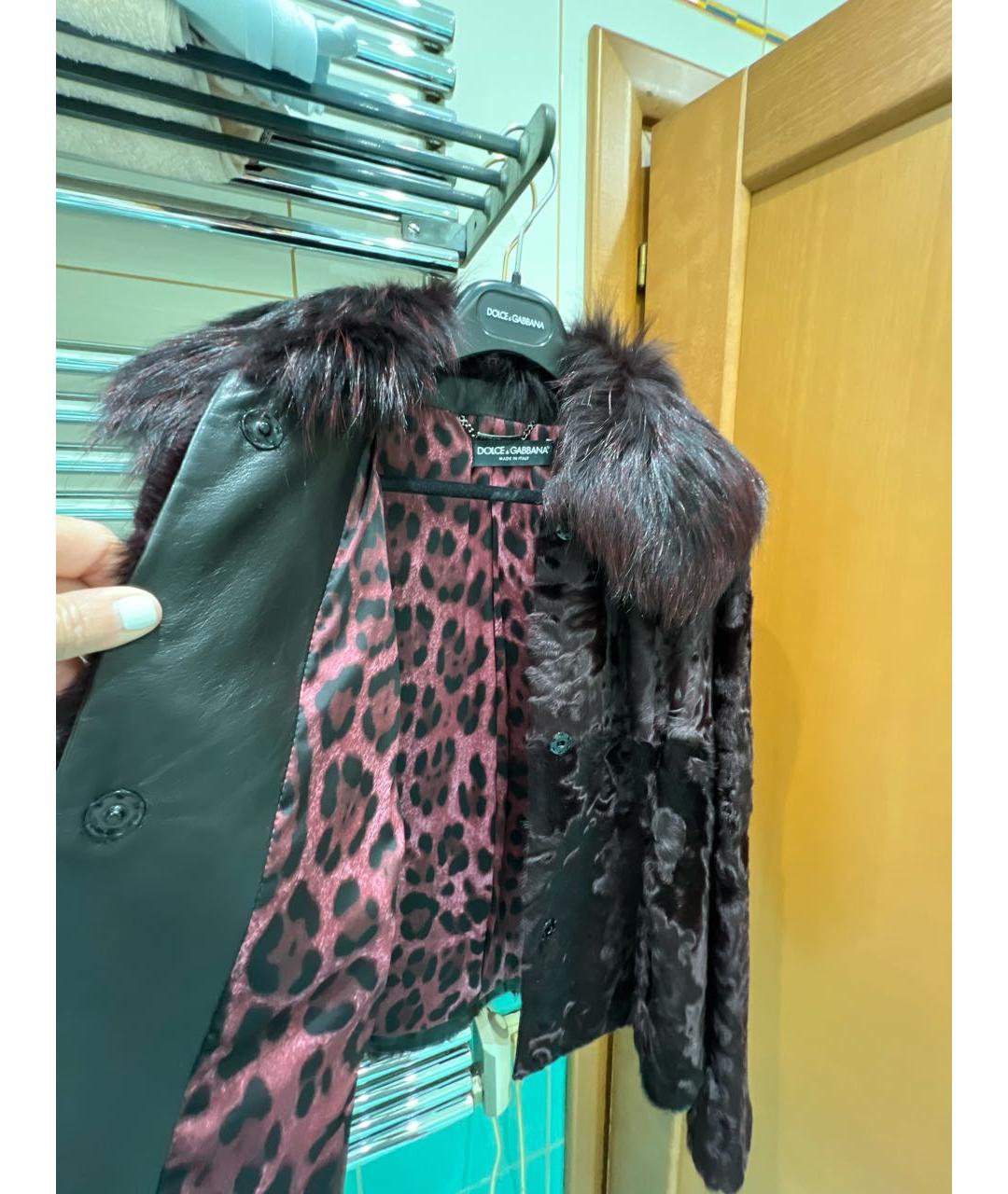DOLCE&GABBANA Бордовая меховая шуба, фото 4