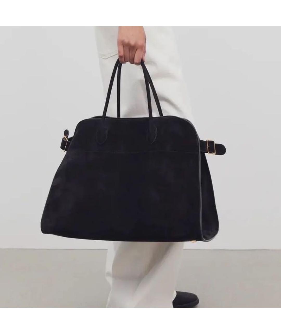 THE ROW Черная замшевая сумка тоут, фото 2