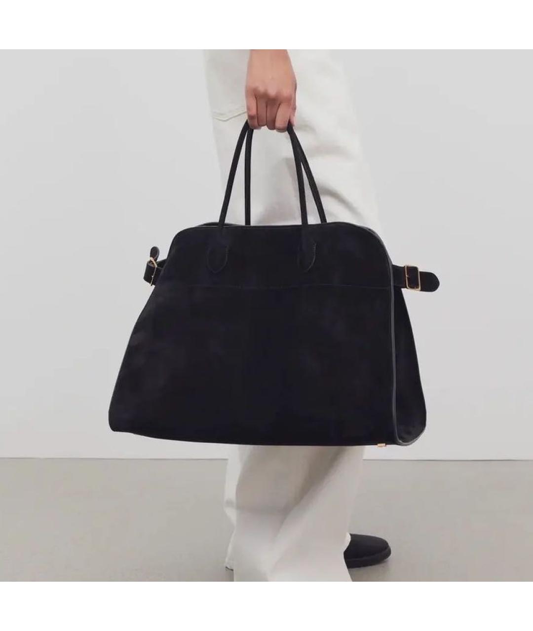 THE ROW Черная замшевая сумка тоут, фото 5