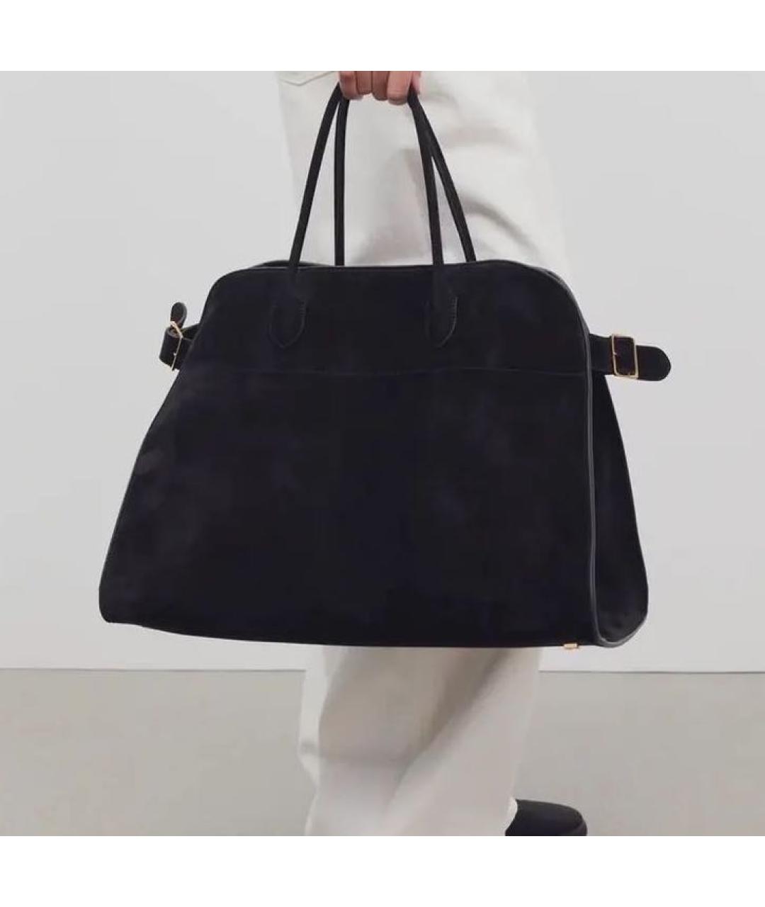 THE ROW Черная замшевая сумка тоут, фото 3