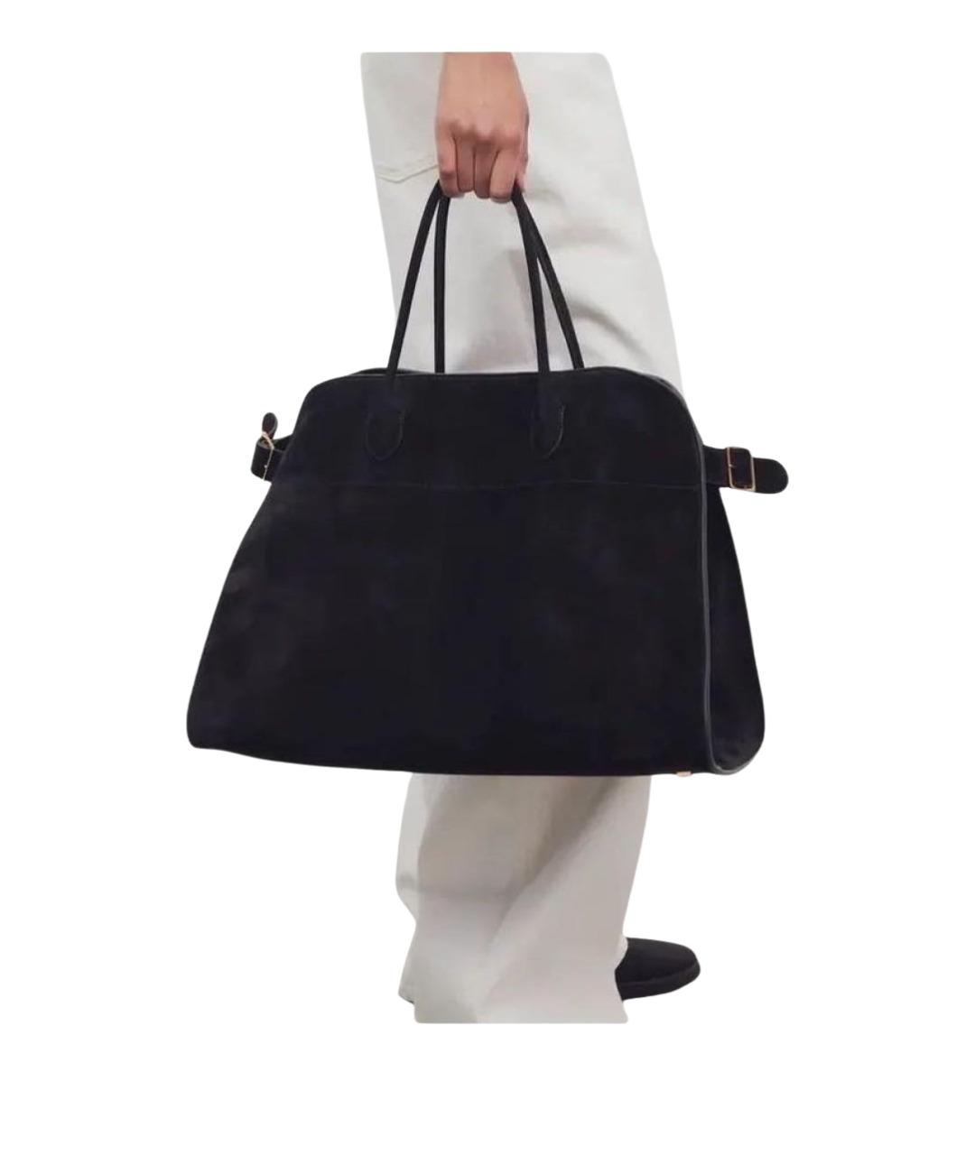 THE ROW Черная замшевая сумка тоут, фото 6