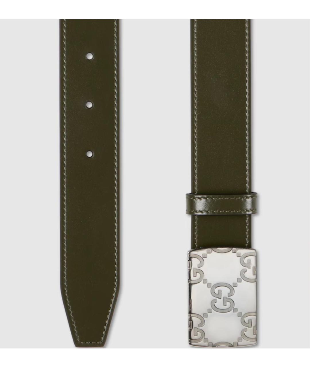 GUCCI Хаки кожаный ремень, фото 2