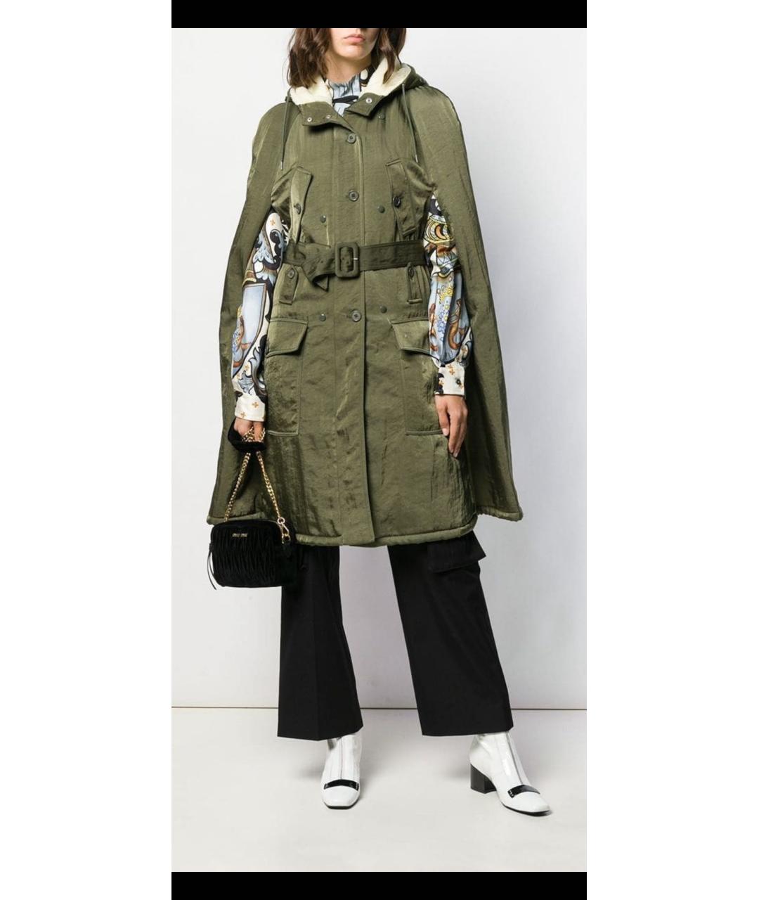 MIU MIU Зеленая полиамидовая парка, фото 2