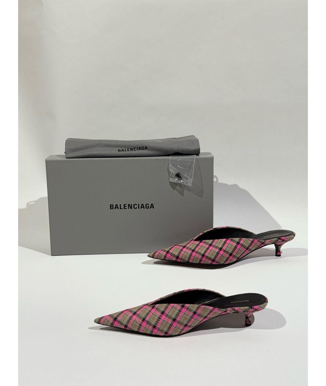 BALENCIAGA Мульти текстильные лодочки на низком каблуке, фото 5