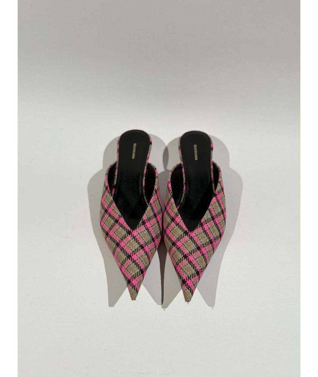 BALENCIAGA Мульти текстильные лодочки на низком каблуке, фото 6