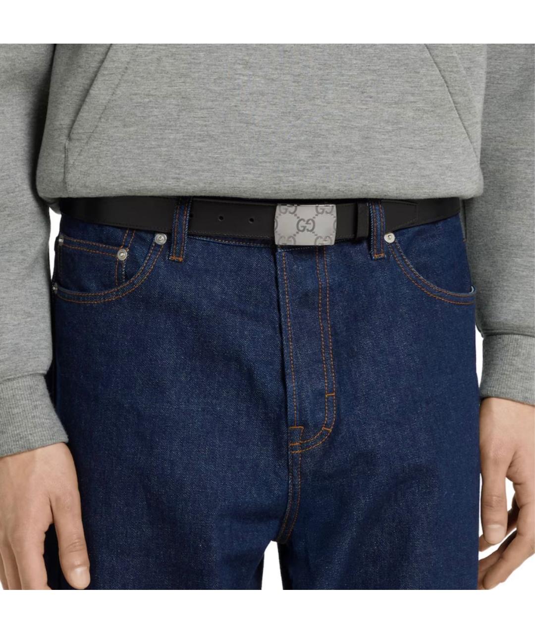 GUCCI Черный кожаный ремень, фото 3