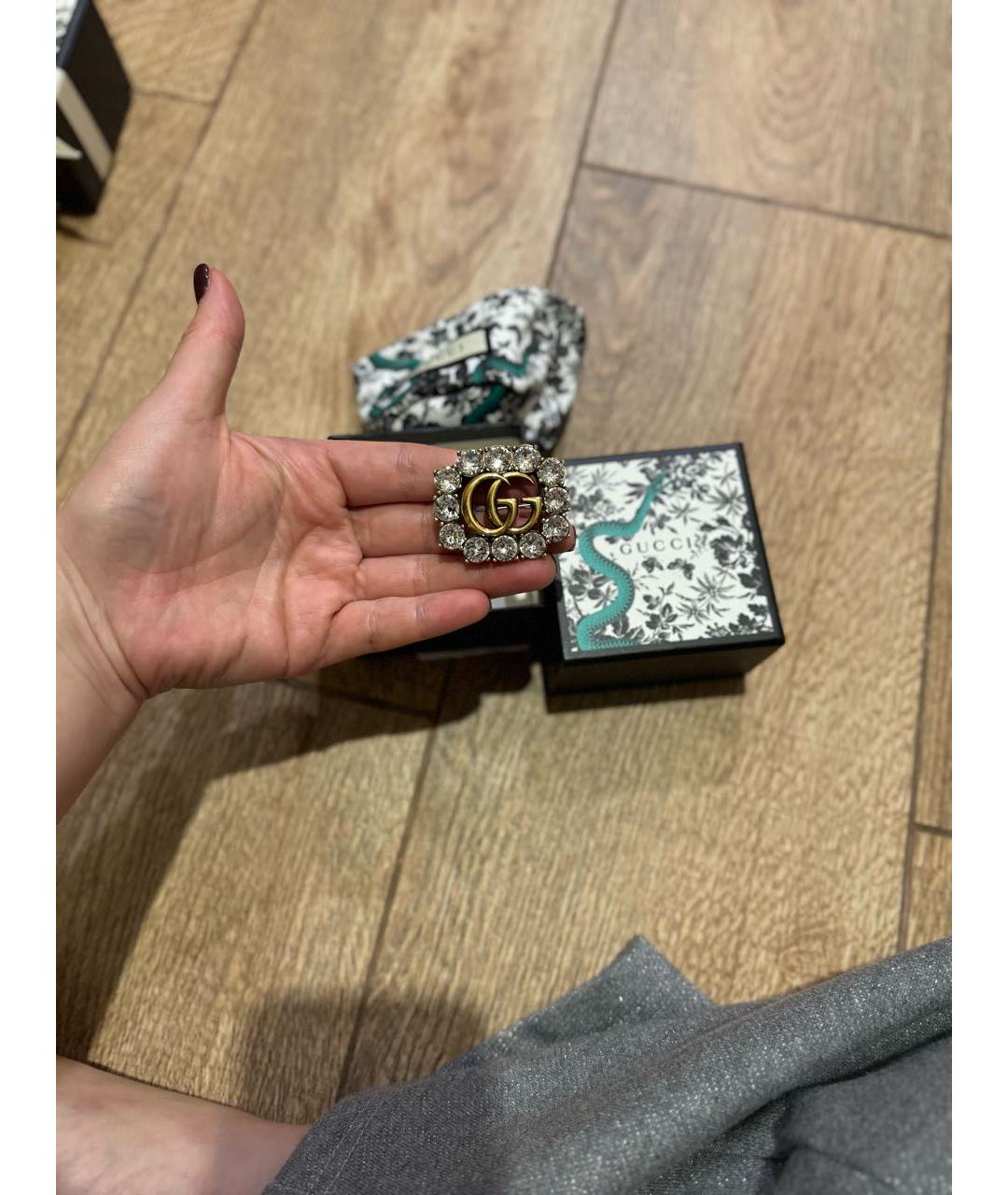 GUCCI Серебряная металлическая булавка / брошь, фото 3