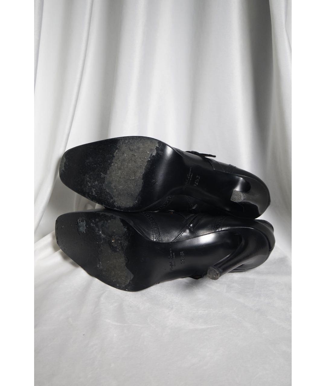 RALPH LAUREN Черные кожаные ботильоны, фото 8