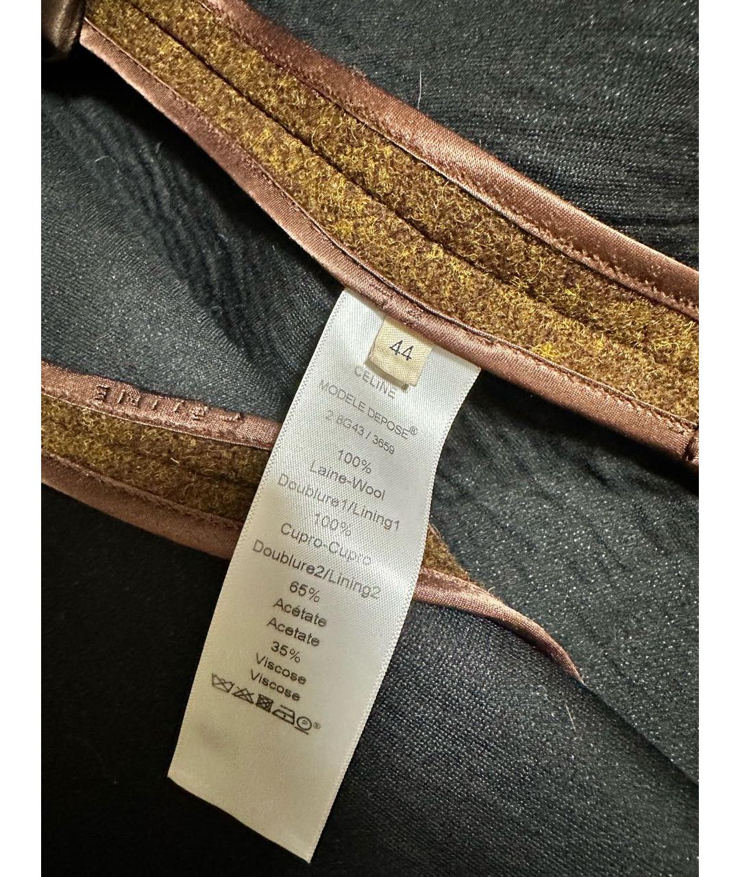 CELINE Коричневое шерстяное пальто, фото 4