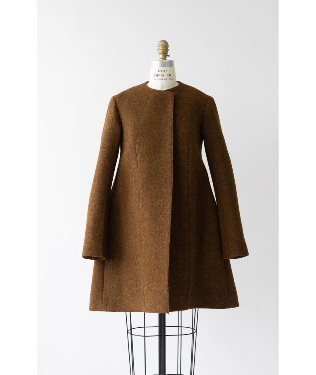 CELINE Коричневое шерстяное пальто, фото 6