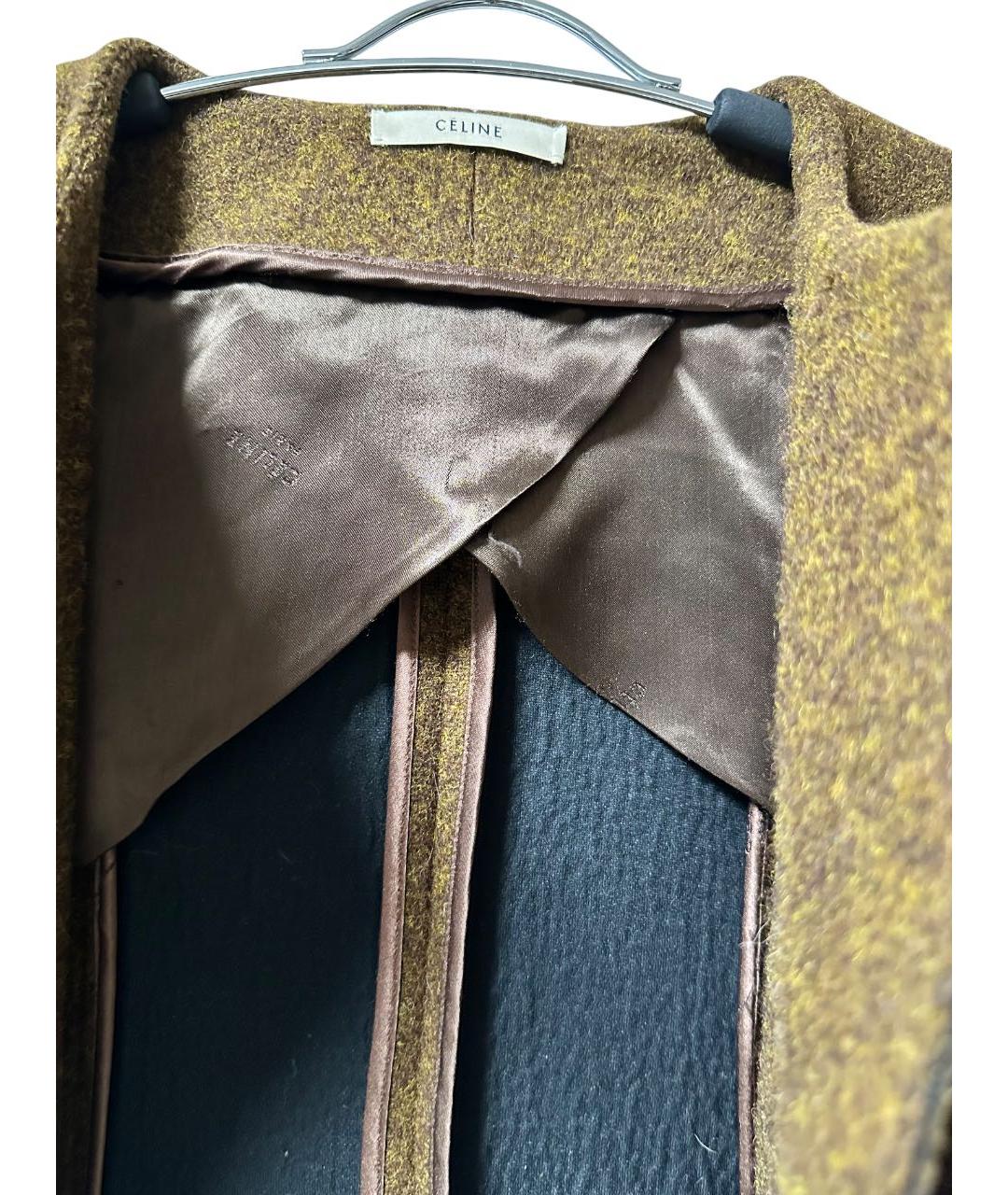 CELINE Коричневое шерстяное пальто, фото 3