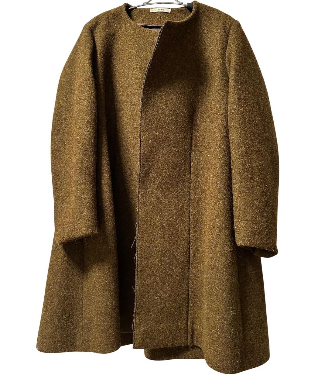 CELINE Коричневое шерстяное пальто, фото 5