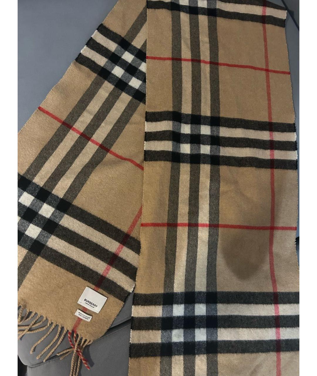 BURBERRY Коричневый кашемировый шарф, фото 4