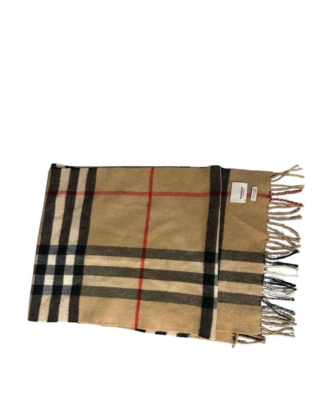 BURBERRY Коричневый кашемировый шарф, фото 1