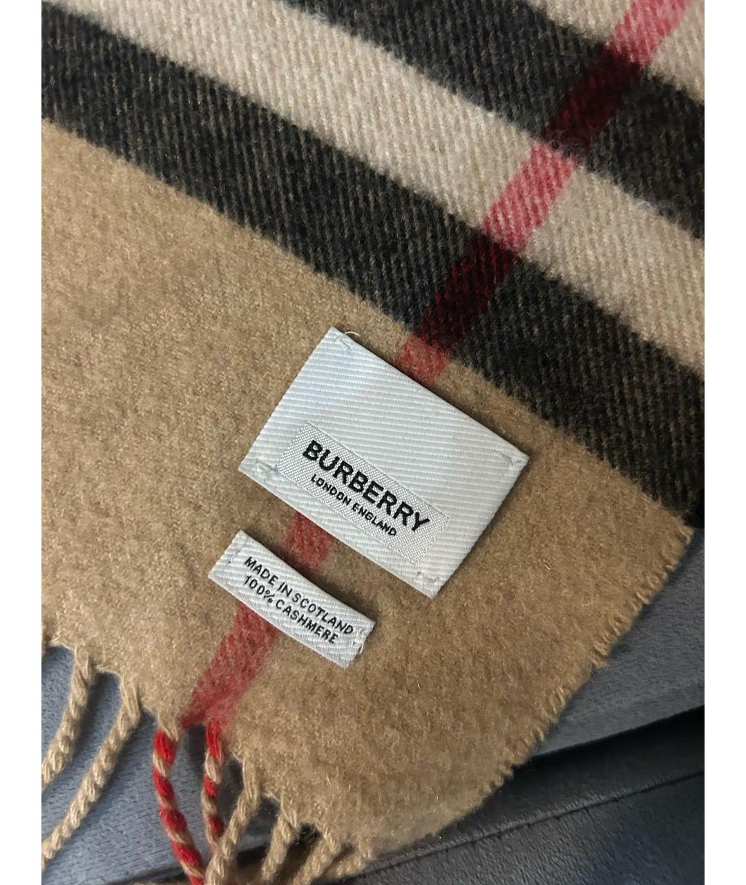BURBERRY Коричневый кашемировый шарф, фото 3