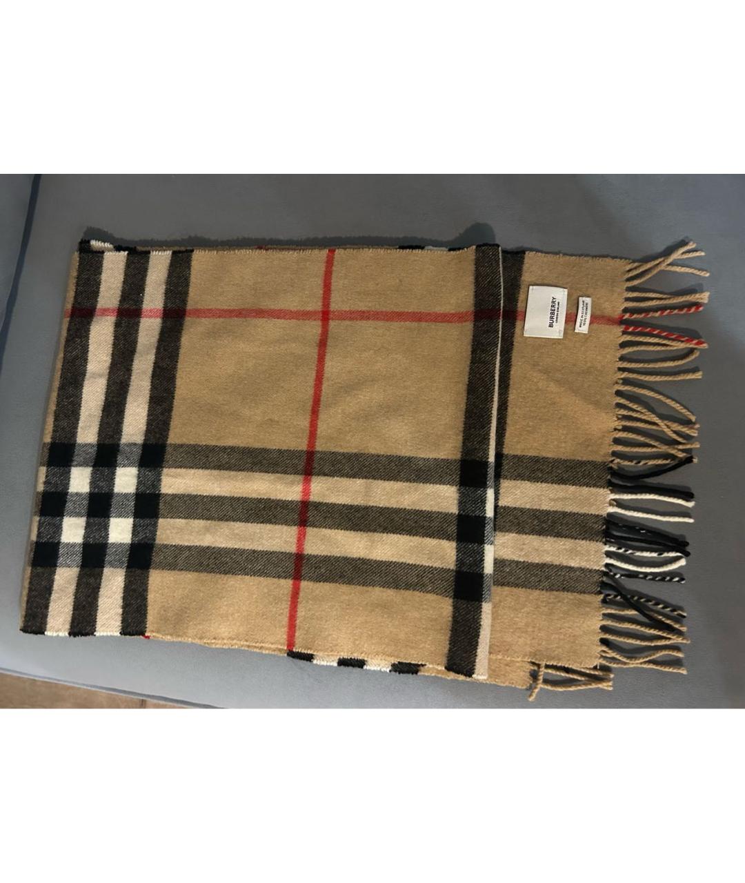 BURBERRY Коричневый кашемировый шарф, фото 7