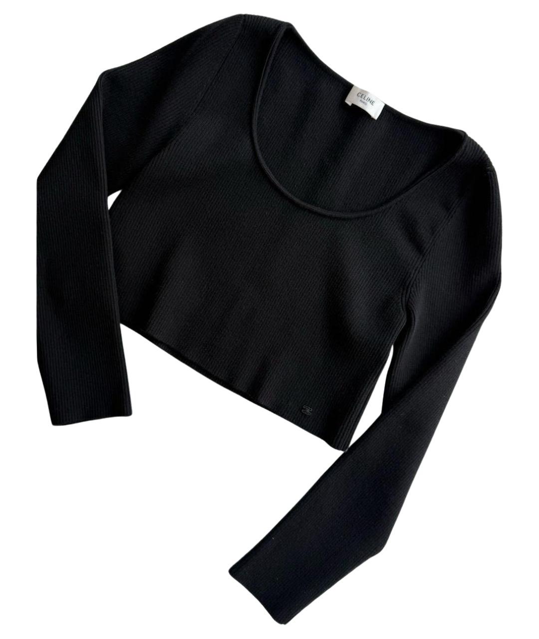 CELINE Черный хлопковый джемпер / свитер, фото 4