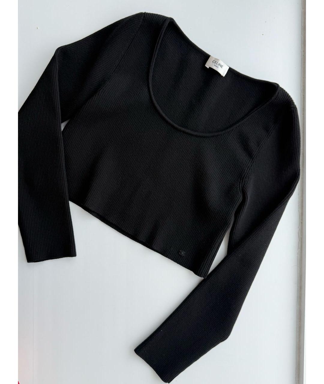 CELINE Черный хлопковый джемпер / свитер, фото 3