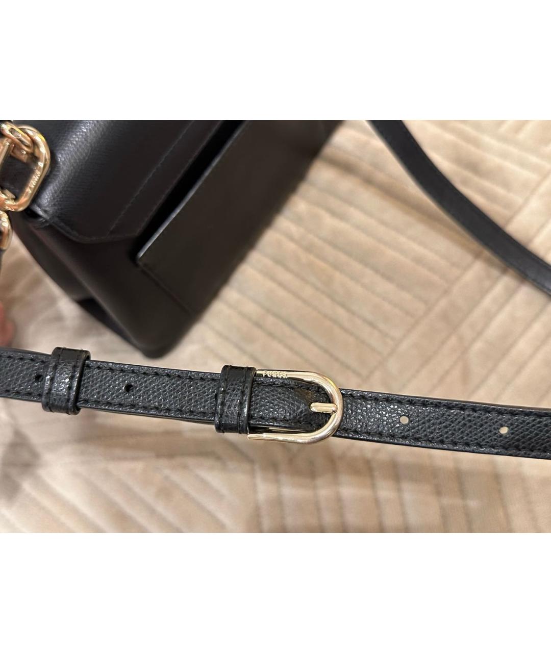 FURLA Черная кожаная сумка через плечо, фото 7