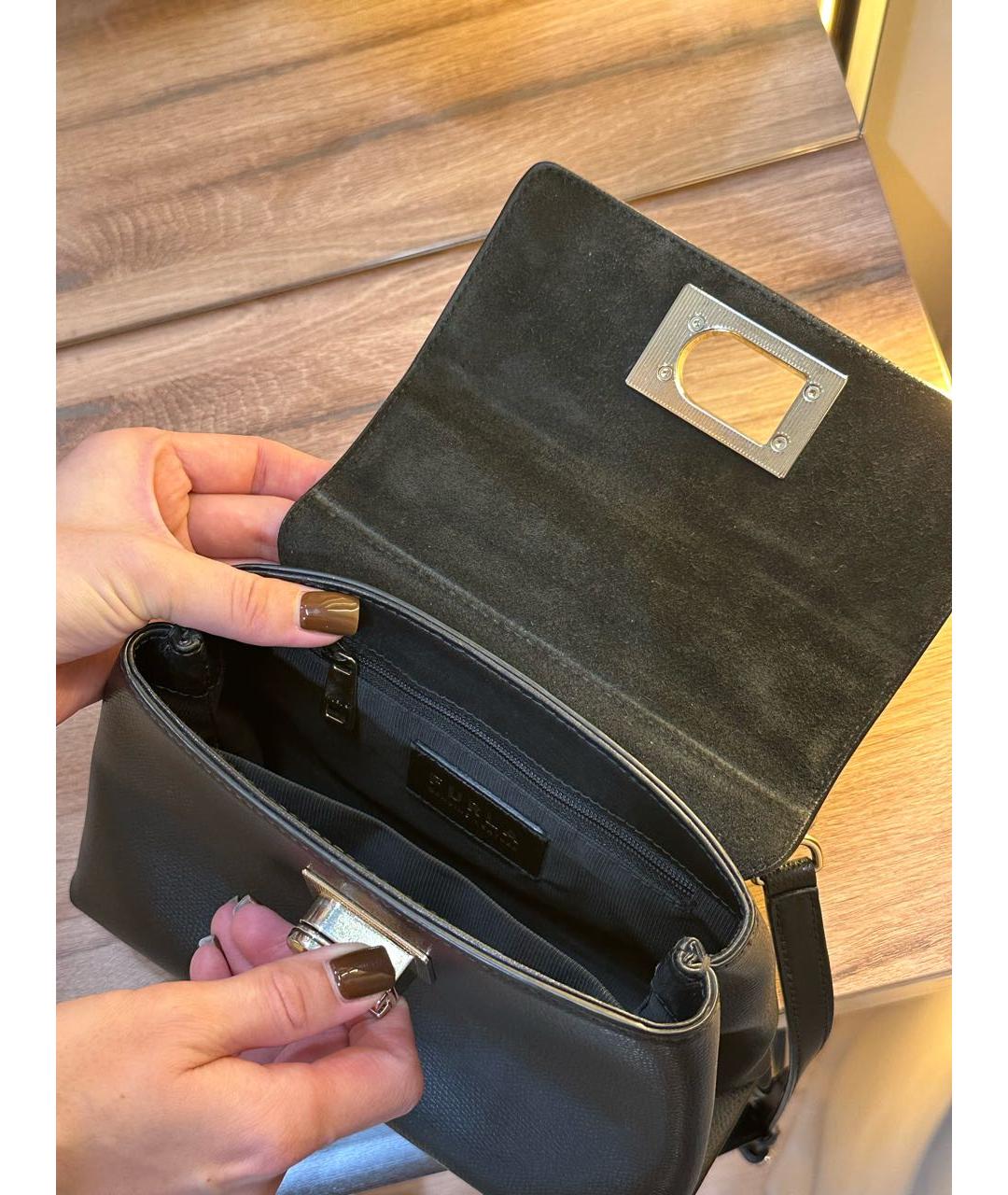 FURLA Черная кожаная сумка через плечо, фото 6