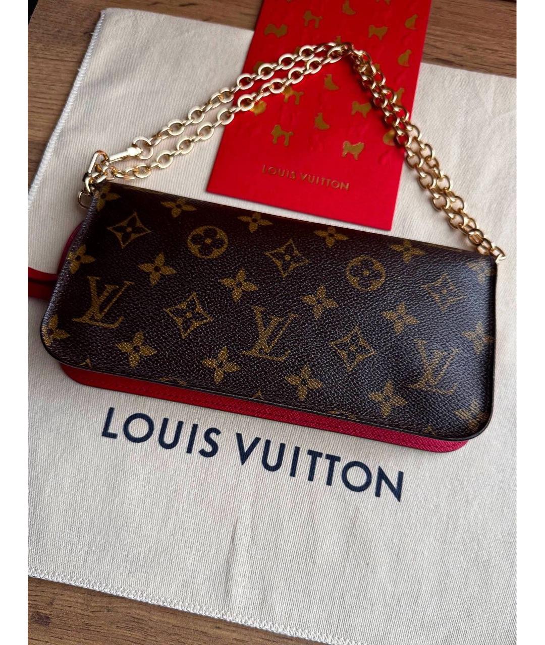 LOUIS VUITTON Коричневый кожаный кошелек, фото 5