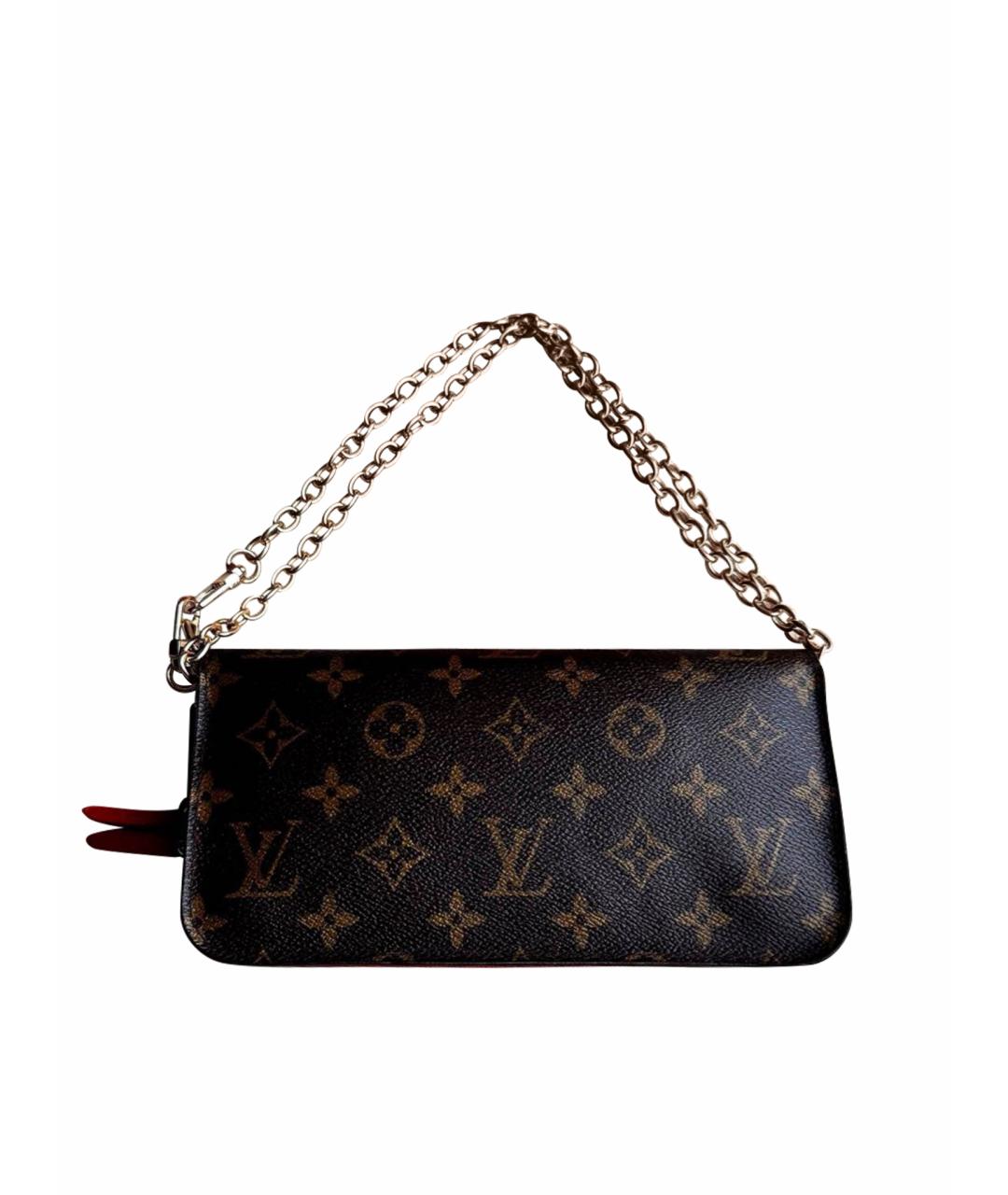 LOUIS VUITTON Коричневый кожаный кошелек, фото 1