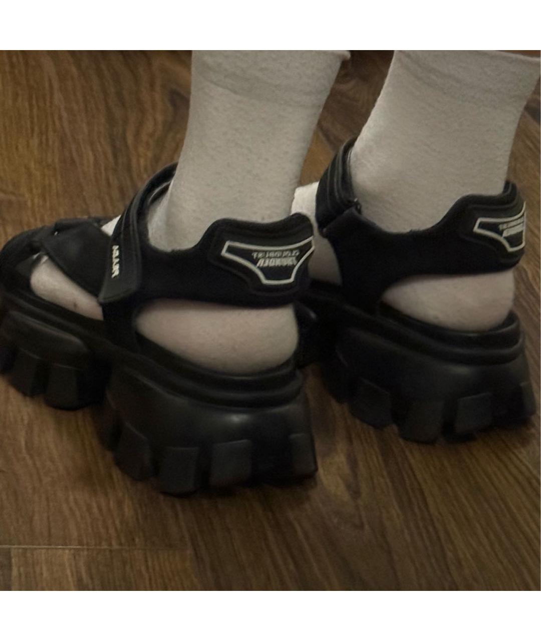 PRADA Черные текстильные сандалии, фото 6