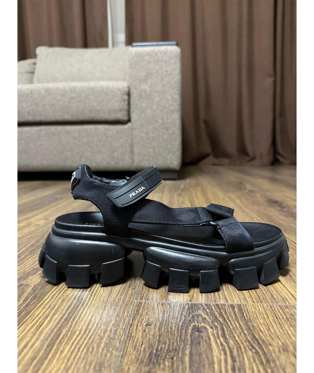 PRADA Черные текстильные сандалии, фото 9