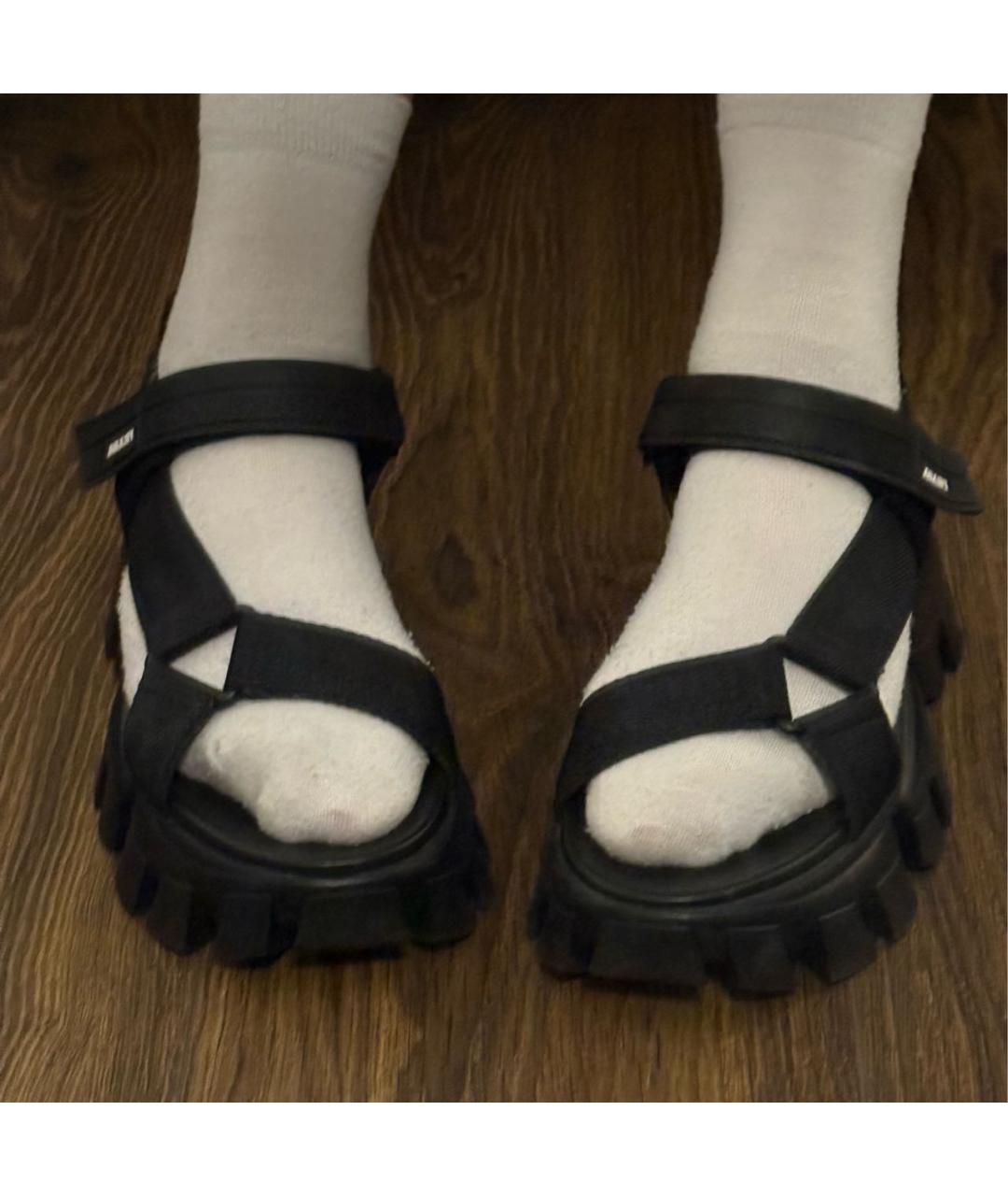 PRADA Черные текстильные сандалии, фото 8