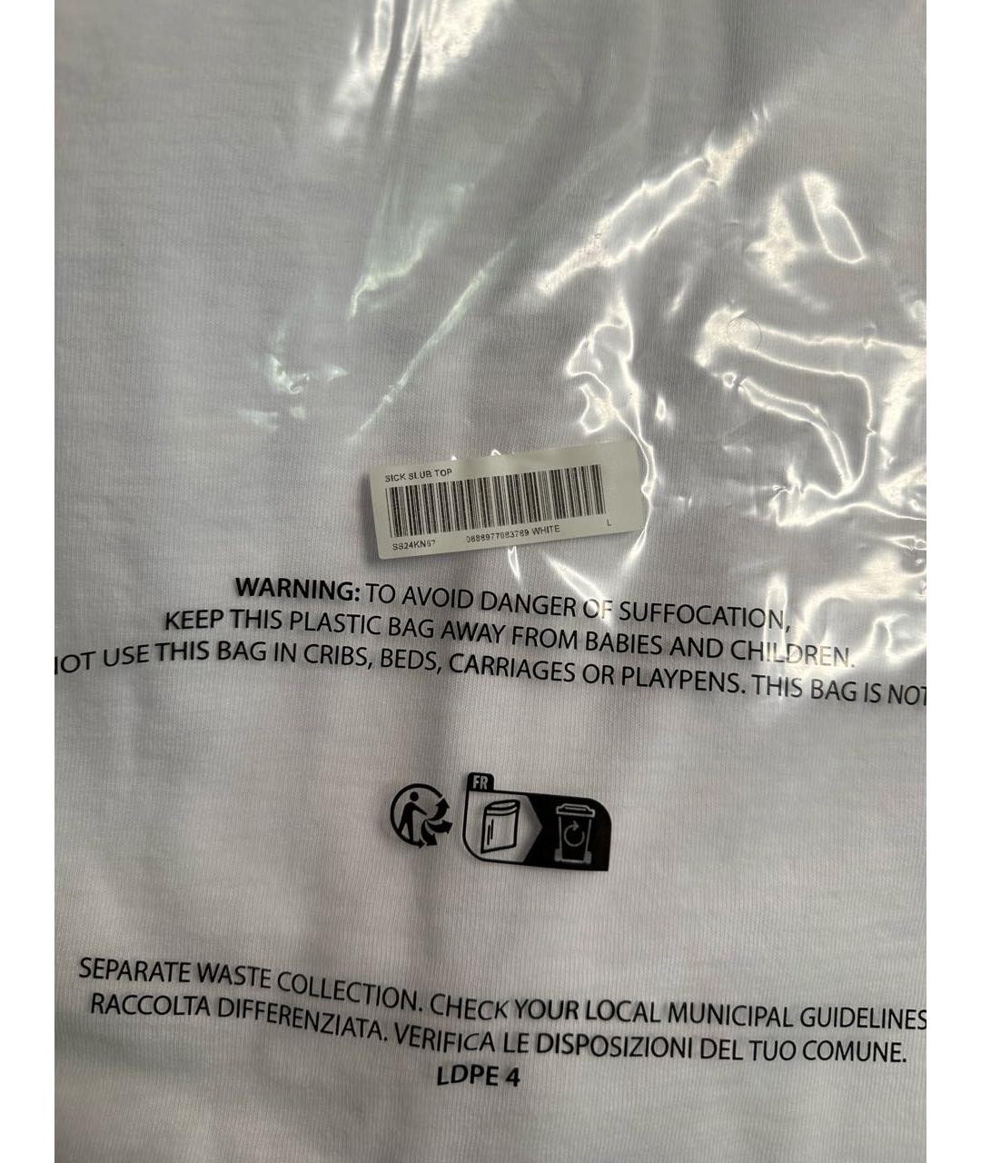 SUPREME Белая хлопковая футболка, фото 3