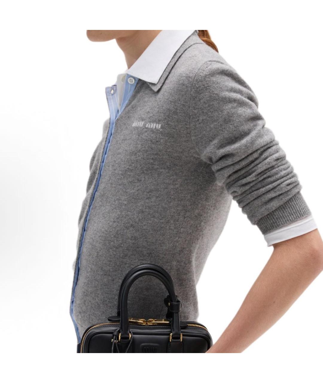 MIU MIU Серый шерстяной кардиган, фото 4