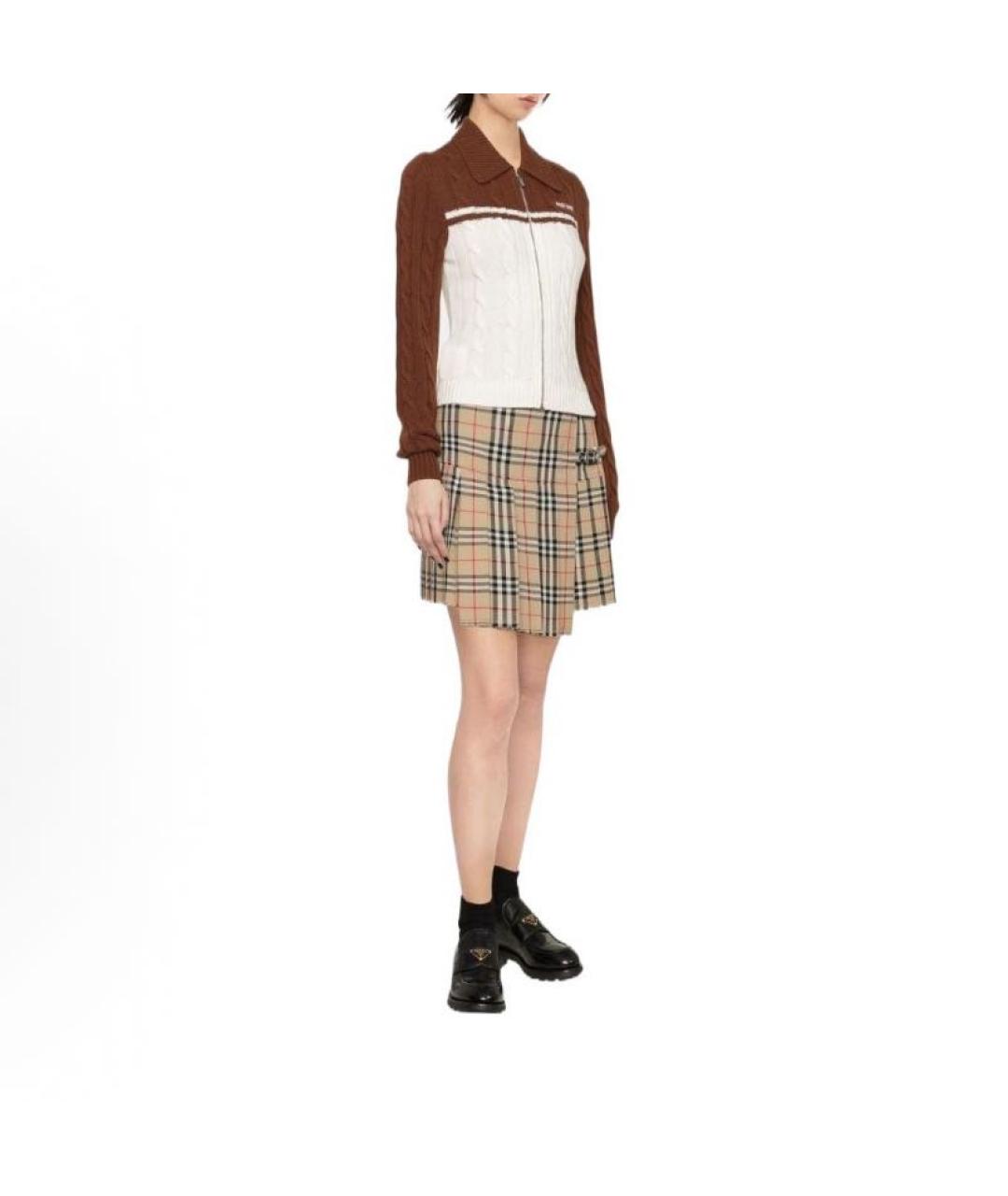 MIU MIU Коричневый шерстяной кардиган, фото 4