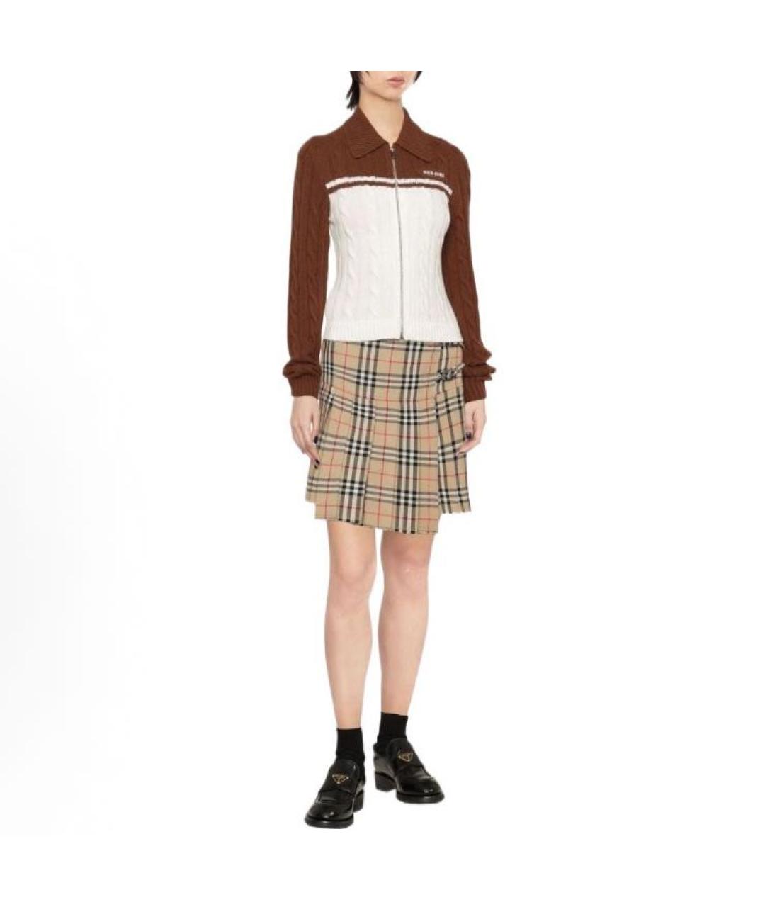 MIU MIU Коричневый шерстяной кардиган, фото 2