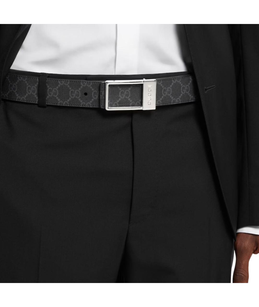 GUCCI Черный кожаный ремень, фото 3