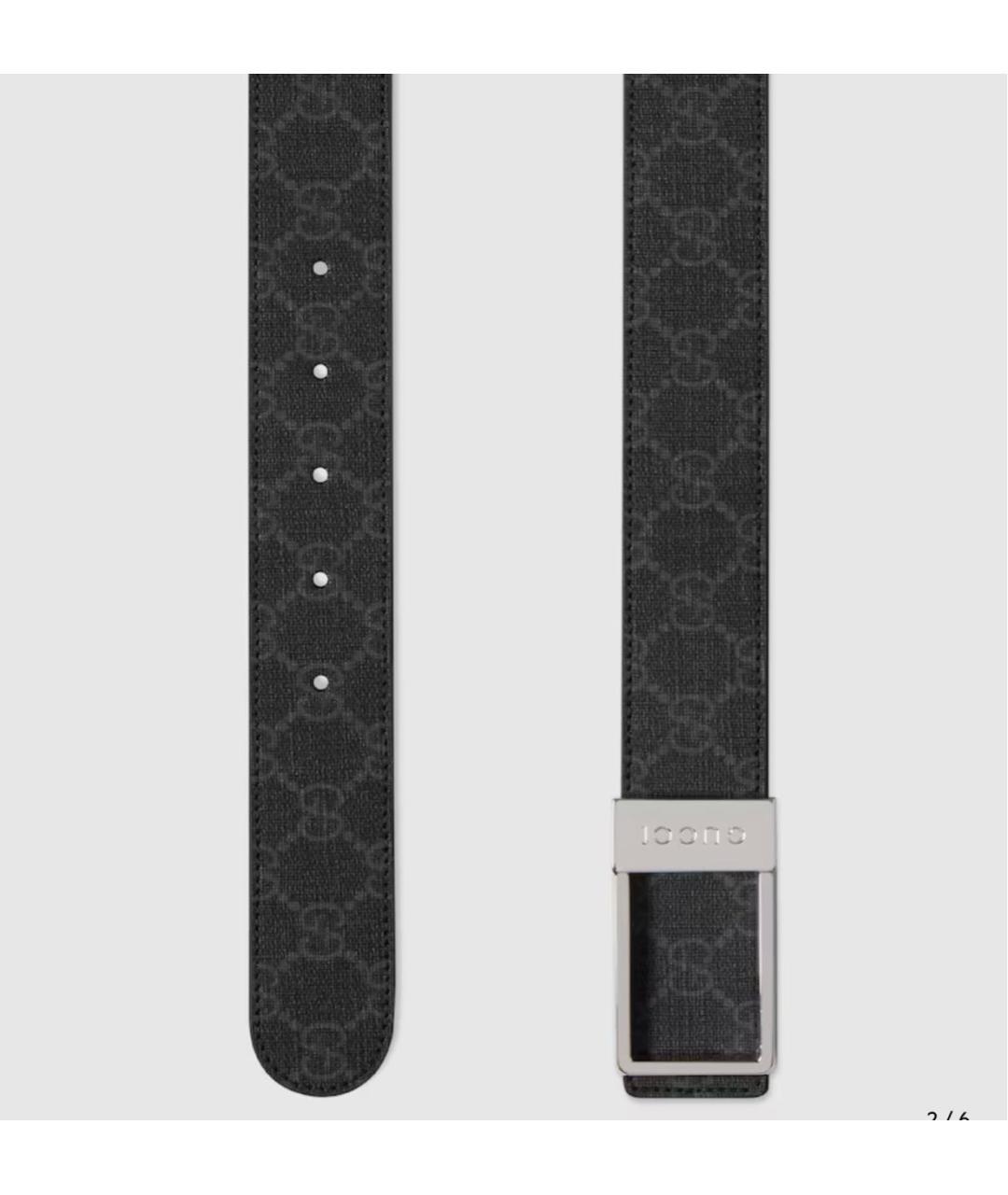 GUCCI Черный кожаный ремень, фото 2