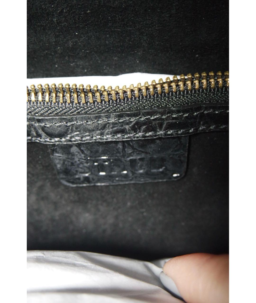 STAUD Черная кожаная сумка с короткими ручками, фото 7