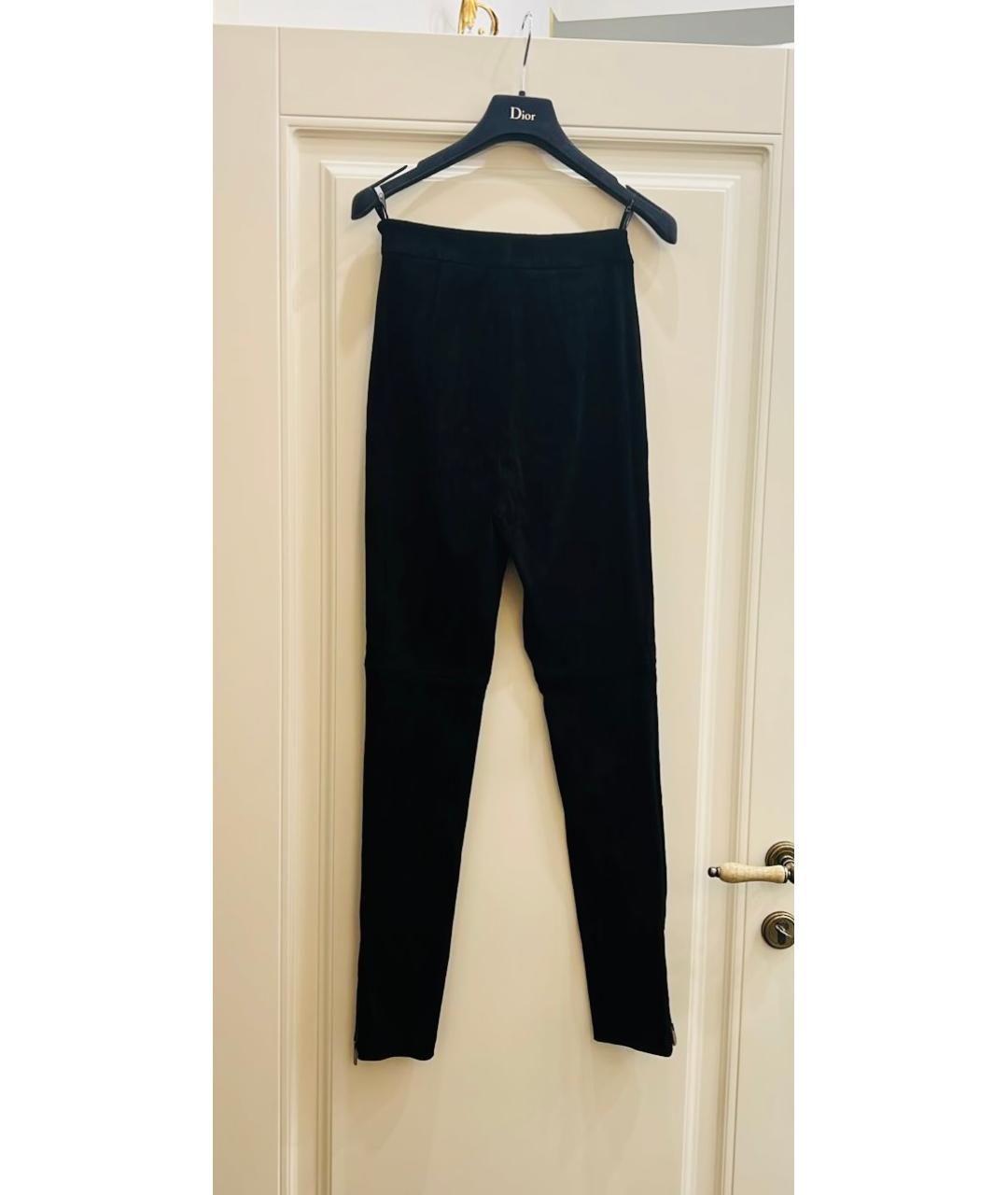 CHRISTIAN DIOR Черные замшевые брюки узкие, фото 2