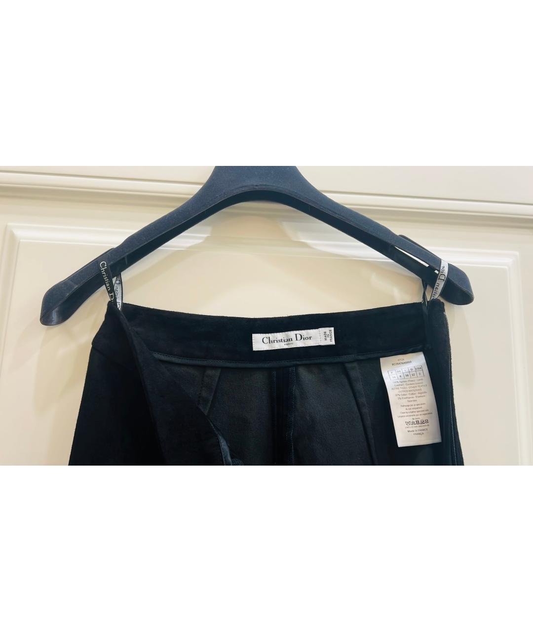 CHRISTIAN DIOR Черные замшевые брюки узкие, фото 3