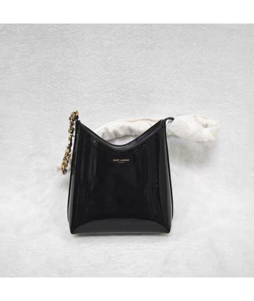 SAINT LAURENT Черная кожаная сумка через плечо, фото 2
