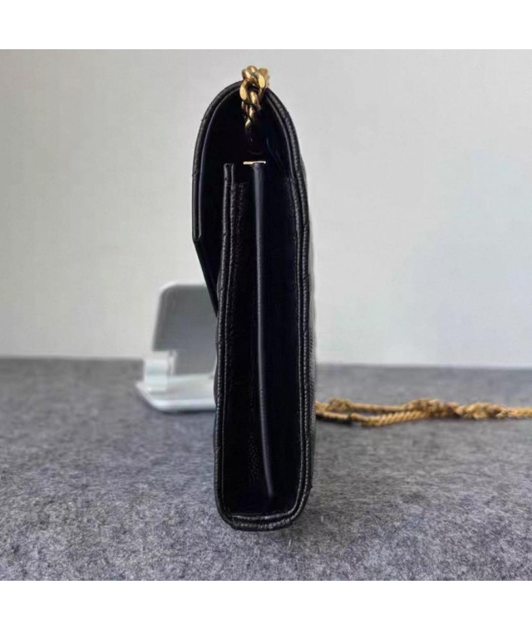 SAINT LAURENT Черная кожаная сумка через плечо, фото 4