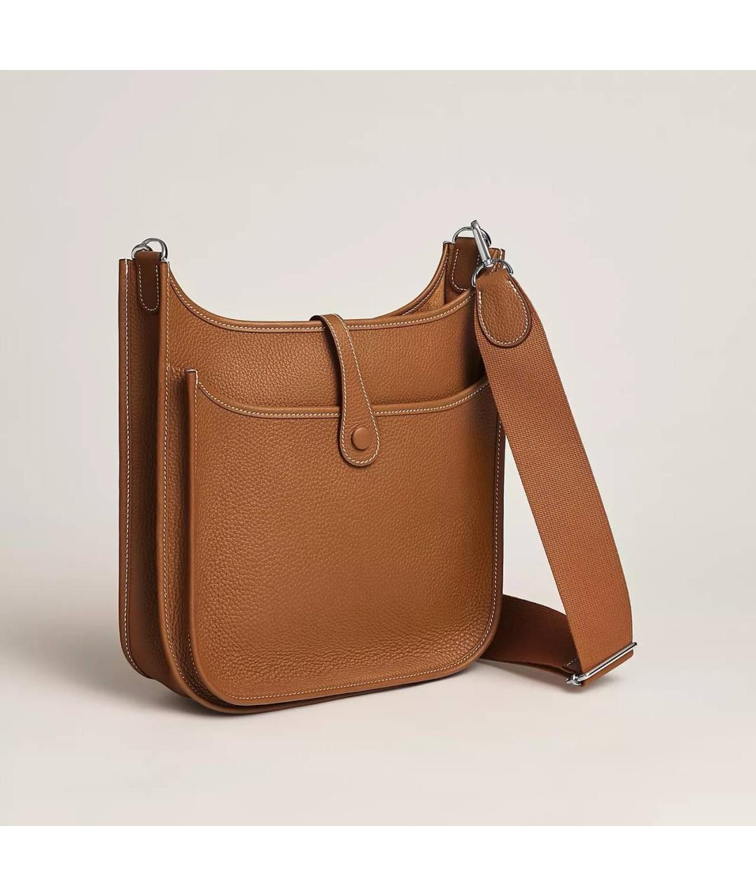 HERMES Коричневая кожаная сумка через плечо, фото 3