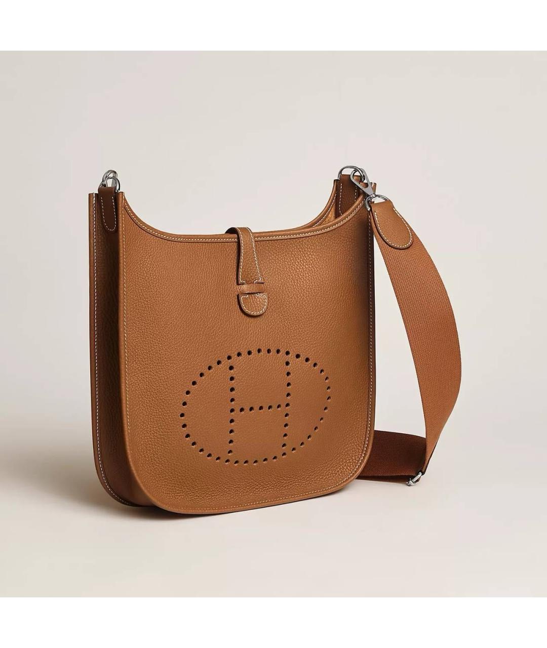 HERMES Коричневая кожаная сумка через плечо, фото 2