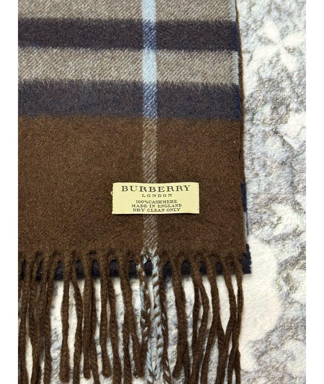 BURBERRY Коричневый кашемировый шарф, фото 2