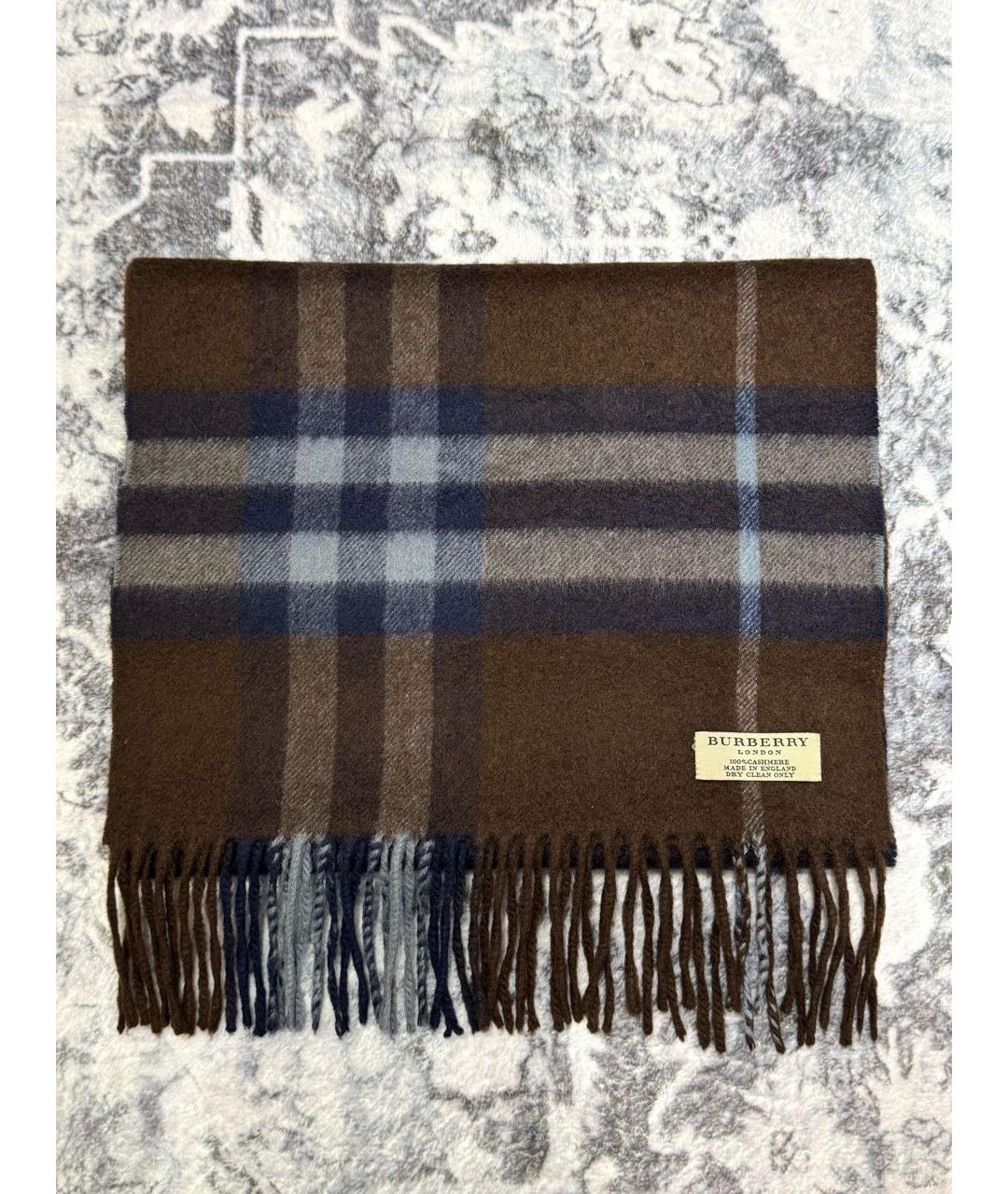 BURBERRY Коричневый кашемировый шарф, фото 5